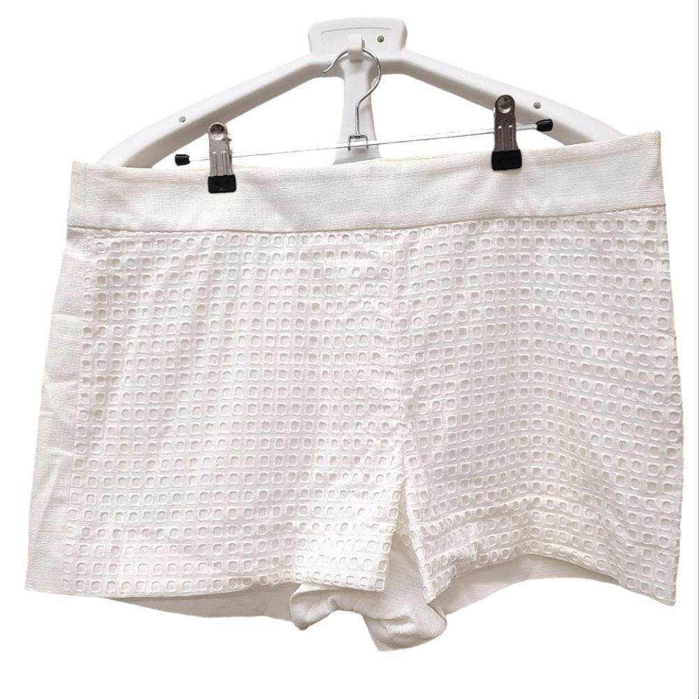 J. CREW White Basket Weave Womens Shorts size 14